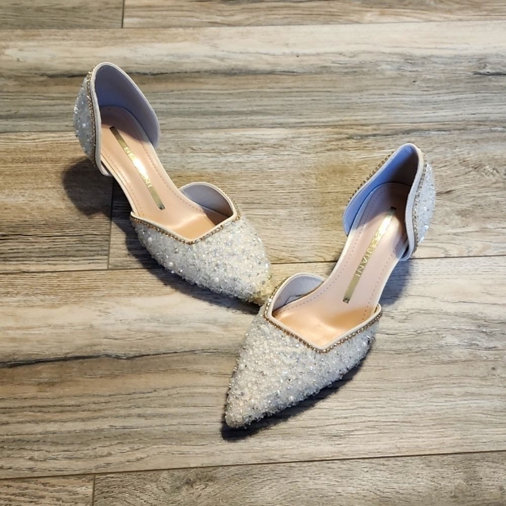 Elegant Ivory Beaded Bridal Shoes